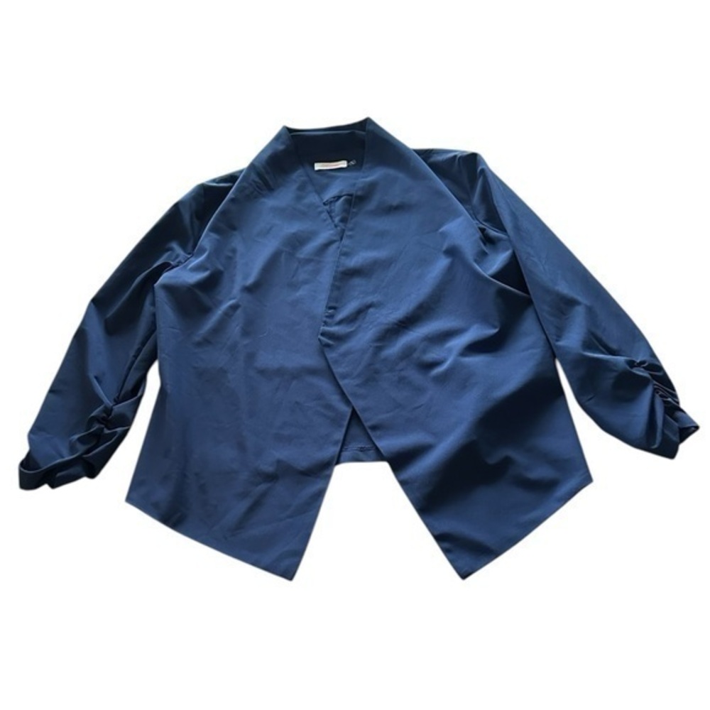 Rosette Light Weight 3/4 Sleeve Open Front Cardigan - Juniors Size Large - Blue